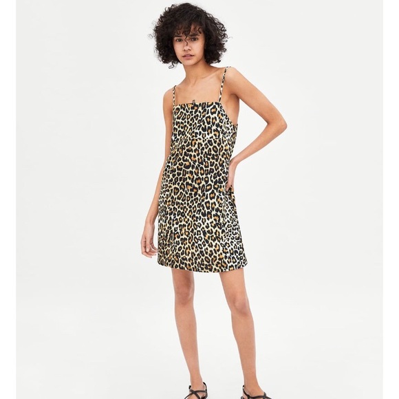 printed strappy dress zara